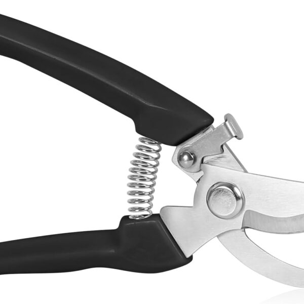 Garden Scissors for Plant, Tip Pruning Shears for Cutting Flowers, Trimming Plants, Bonsai and Fruits Picking (Black Bypass Blade Pruner)