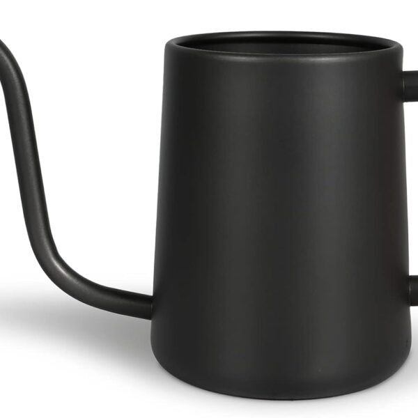 Watering Can for Indoor Plants, 35 oz/1000 ml Metal Stainless Steel Pot with Long Spout for House Plants Bonsai Outdoor Garden Flower Decorative (Black)