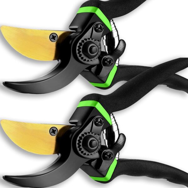 Pruning Shears 8.5", Garden Shears, Pruning Shears For Gardening, Garden Scissors, Gardening Shears, Garden Clippers, Professional Heavy Duty Pruners, Flower Scissors, Mini Yard Tools, Pack of 2