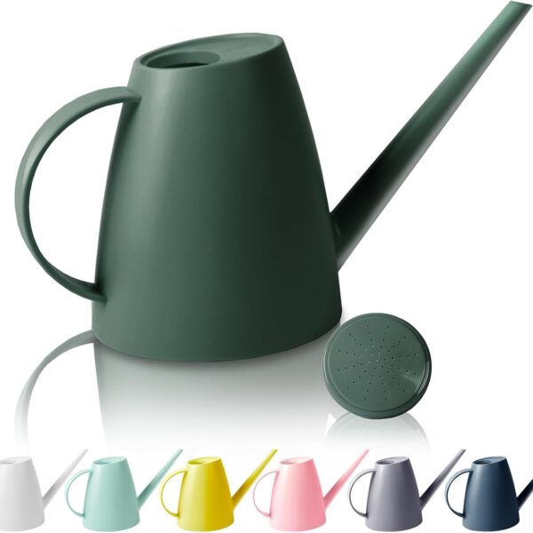 Watering Can for Indoor Outdoor Plants, Modern Small Watering Cans with Removable Nozzle, Long Spout Watering Can for Indoor Bonsai Plants Garden Flowers 1/2 Gallon 1.8L  (Dark Green)