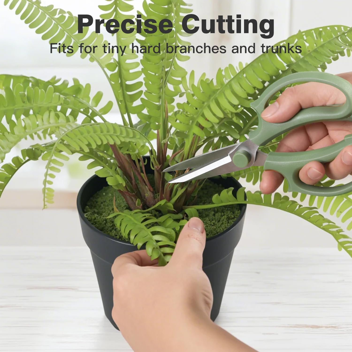 Flower Scissors, Strong Floral Shears, Premium Steel Pointed Garden Pruning Shears Floral Fruits Leaf Scissors Hand Pruner Snip Trimming Tool for Gardening Flower Arrangement,Avocado Green - Image 2
