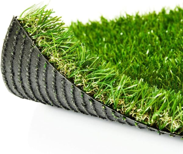 Premium Artificial Grass 4' x 6' Outdoor Rug, 1.38" Realistic Thick Turf for Garden, Yard, Fake Lawn, Dogs Synthetic Grass Mat, Non-Toxic, Rubber Backed with Drainage Holes, Customized Sizes