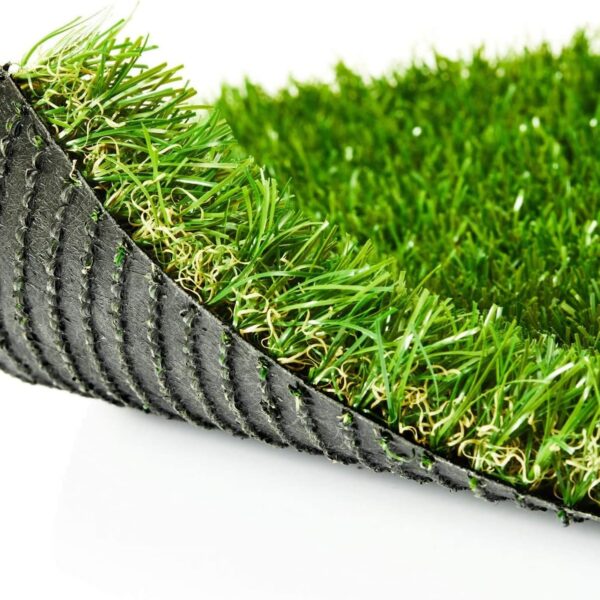 Premium Artificial Grass 4' x 6' Outdoor Rug, 1.38" Realistic Thick Turf for Garden, Yard, Fake Lawn, Dogs Synthetic Grass Mat, Non-Toxic, Rubber Backed with Drainage Holes, Customized Sizes