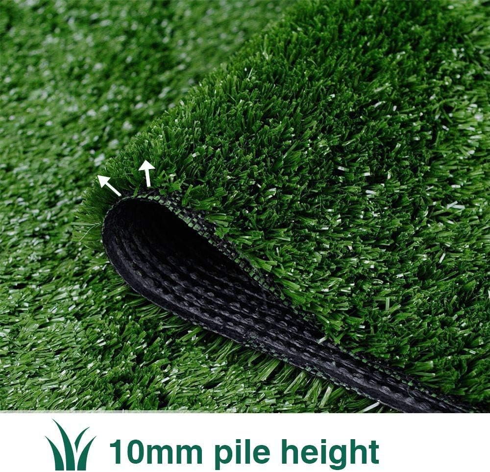 Artificial Grass Turf Lawn-4 Feet x 11 Feet, 0.4" Indoor Outdoor Rug Synthetic Grass Mat Fake Grass - Image 2