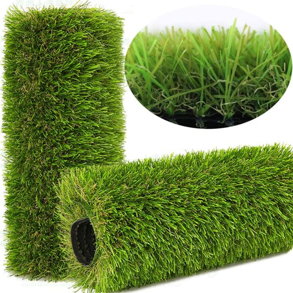 Artificial Grass Rug Outdoor Indoor 4FTX10FT Fake Grass Carpet Green Synthetic Grass Pet Turf Realistic Faux Grass Rug with Drain Holes for Garden Lawn Landscape Balcony Home Decor Patio