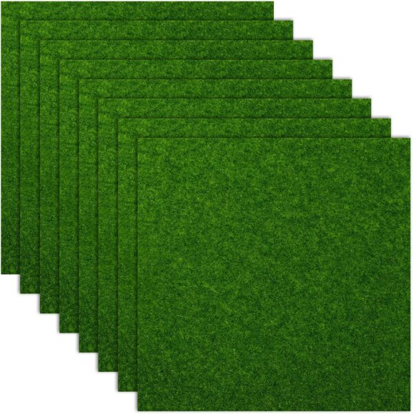 8 Pcs Fake Grass 6 X 6 Inches Artificial Grass Turf Miniature Artificial Turf Grass Outdoor Grass Mat Fairy Garden Accessories Outdoor DIY Grass